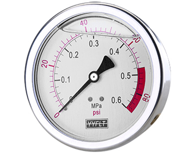 4寸充油耐震壓力表軸向YN100Z-0.6Mpa